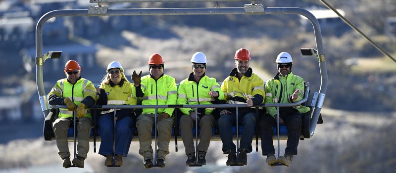 Mt Perisher 6 Chairlift spins for staff on special test run